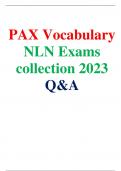 PAX VOCABULARY NLN QUESTIONS & ANSWERS FROM ACTUAL EXAM 2023 UPDATE | 100% Verified