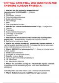 CRITICAL CARE FINAL 2023 QUESTIONS AND  ANSWERS ALREADY PASSED A&plus;