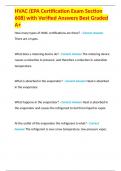 HVAC &lpar;EPA Certification Exam Section 608&rpar; with Verified Answers Best Graded A&plus;