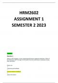 hrm2602 assignment 1 semester 1 2023 distinction guarantee