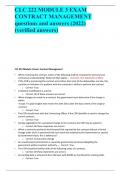 CLC 222 MODULE 3 EXAM CONTRACT MANAGEMENT questions and answers &lpar;2022&rpar; &lpar;verified answers&rpar;