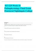   SCI 225 Week 16 Pathophysiology Final Exam Proctored Nightingale College 