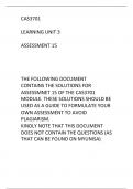 CAS3701 Assessment 15 Solutions/Guide