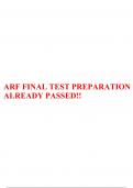 ARF FINAL TEST PREPARATION ALREADY PASSED!!