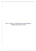 TEAS 7 Anatomy And Physiology Practice Questions - Multiple Choice 100&percnt; Correct