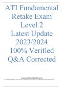 ATI Fundamental Retake Exam Level 2  Latest Update 2023&sol;2024  100&percnt; Verified Q&A Corrected