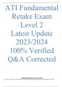 ATI Fundamental Retake Exam Level 2  Latest Update 2023/2024  100% Verified Q&A Corrected