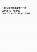 FUR2601 ASSIGNMENT 02 2023 SEMESTER 02 QUALITY ANSWERS 