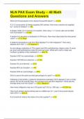 NLN PAX EXAM STUDY 48 MATH QUESTIONS & ANSWERS