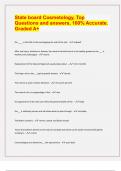 State board Cosmetology&comma; Top Questions and answers&comma; 100&percnt; Accurate&period; Graded A&plus;