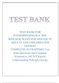 TEST BANK FOR PATHOPHYSIOLOGY THE BIOLOGIC BASIS FOR DISEASE IN ADULTS AND CHILDREN 8TH EDITION 