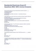Residential Electrician Exam &num;1 Questions With 100&percnt; Correct Answers&period;