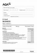 AQA A LEVEL BUSINESS PAPER 1 2023