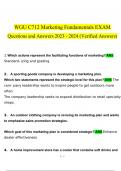 WGU C712 Marketing Fundamentals EXAM questions and answers latest 2023 - 2024 [100% correct answers]