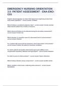 EMERGENCY NURSING ORIENTATION 3&period;0 PATIENT ASSESSMENT - ENA-ENO-C03&vert;UPDATED&VERIFIED&vert;100&percnt; SOLVED&vert;GUARANTEED SUCCESS