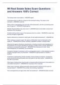 WI Real Estate Sales Exam Questions and Answers 100&percnt; Correct