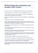 WI Real Estate Exam Questions and Answers 100&percnt; Correct