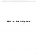 MNB 1501 Full Study Pack, University of South Africa (Unisa)