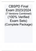CBSPD Final Exam 2023/2024 (7 Versions Combined) (100% Verified Exam Sets) (Complete Package)