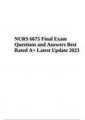 NURS 6675 Final Exam Questions and Answers - Latest Update 2023/2024