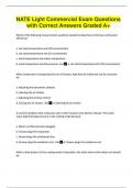 NATE Light Commercial Exam Questions with Correct Answers Graded A&plus;