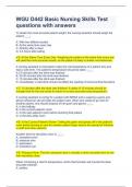 WGU D442 Basic Nursing Skills Test questions with answers