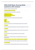 WGU D442 Basic Nursing Skills questions with answers