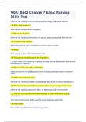 WGU D442 Chapter 7 Basic Nursing Skills Test