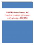 HESI A2 Entrance Anatomy and Physiology &lpar;Questions with Answers and Explanations&rpar;2023&sol;2024