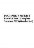 PECT PreK-4 Module 3 Exam Practice With Complete Solution | 2023-2024  (Graded A+)