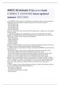 ANCC IQ domain 3 Question bank  CORRECT ANSWERS latest updated  summer 2023/202