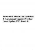 NRNP 6640 Final Exam Questions & Answers  &vert; Latest Update 2023&sol;2024 &lpar;100&percnt; VERIFIED&rpar;