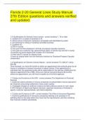 Florida 2-20 General Lines Study Manual 27th Edition questions and answers verified and updated&period;