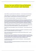 Privacy Act and HIPAA Clinical Refresher verified package with complete packs 2023&period;