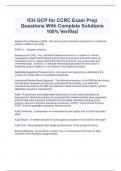  ICH GCP for CCRC Exam Prep Questions With Complete Solutions 100&percnt; Verified