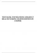 TEST BANK: FOUNDATIONS AND ADULT HEALTH NURSING EIGHTH EDITION BY COOPER
