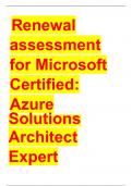 Renewal assessment for Microsoft Certified: Azure Solutions Architect Expert