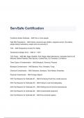 ServSafe Certification Questions & Answers 2023 ( A+ GRADED 100% VERIFIED)