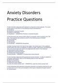 Anxiety Disorders  Practice Questions