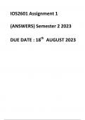 IOS2601 Assignment 1 (ANSWERS) Semester 2 2023 DUE DATE : 18th  AUGUST 2023 