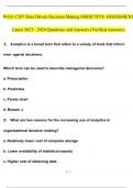 WGU C207 Data Driven Decision Making OBJECTIVE ASSESSMENT Latest 2023 - 2024 Questions and Answers (Verified Answers)