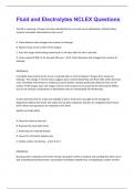 Fluid and Electrolytes NCLEX  Questions And Answers Graded A&plus;