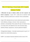 NSG 233 Med Surg 3 Exam Guide 2023 Complete Solutions Verified