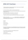 BTEC 3317 exam 2023  with 100&percnt; correct answers