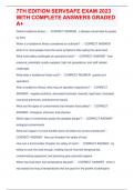 2024&sol;2025 UPDATED 7TH EDITION SERVSAFE EXAM 2023  WITH COMPLETE ANSWERS GRADED  A&plus;