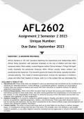 AFL2602 Assignment 11 (ANSWERS) Semester 2 2023 - DISTINCTION GUARANTEED