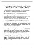 Washington State Journeyman Study Guide| 100 Questions| With Complete Solutions