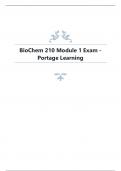 BioChem 210 Module 1 Exam - Portage Learning