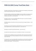 PHR-CA 2022 Comp True False Quiz&period; with answers graded A&plus; 2023  passed 