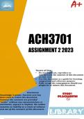ACH3701 Assignment 2 (DETAILED ANSWERS) 2023
